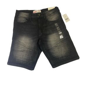 New Brooklyn Cloth Mens Black Jean Shorts Original Light Wash Distressed Size 30